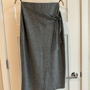 Wool faux wrap skirt